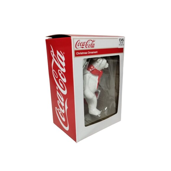 Coca Cola Polar Bear Mascot Coke 3 in Christmas Tree Ornament Kurt Adler Box Dmg - Picture 3 of 9